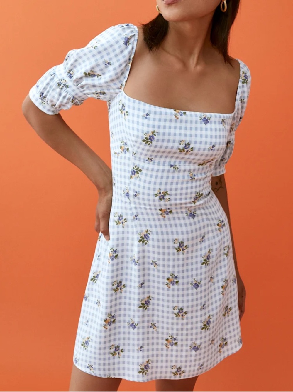 Reformation Dress | Blue Gingham | Kaley Dress